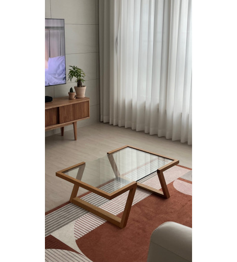 Flat Coffee Table - 화이트오크