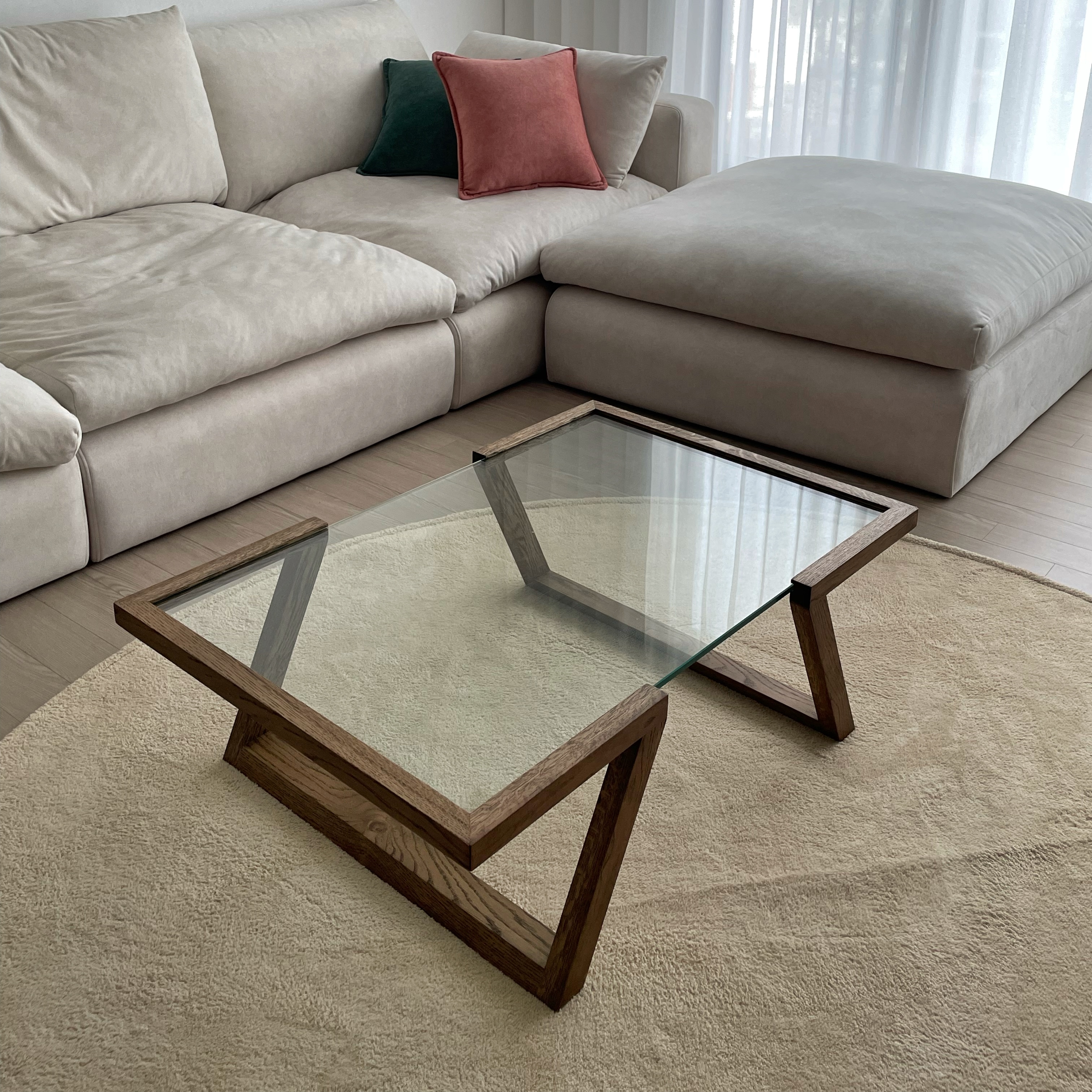 Flat Coffee Table - 다크오크