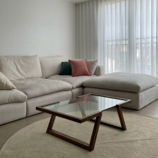 Flat Coffee Table - 다크오크